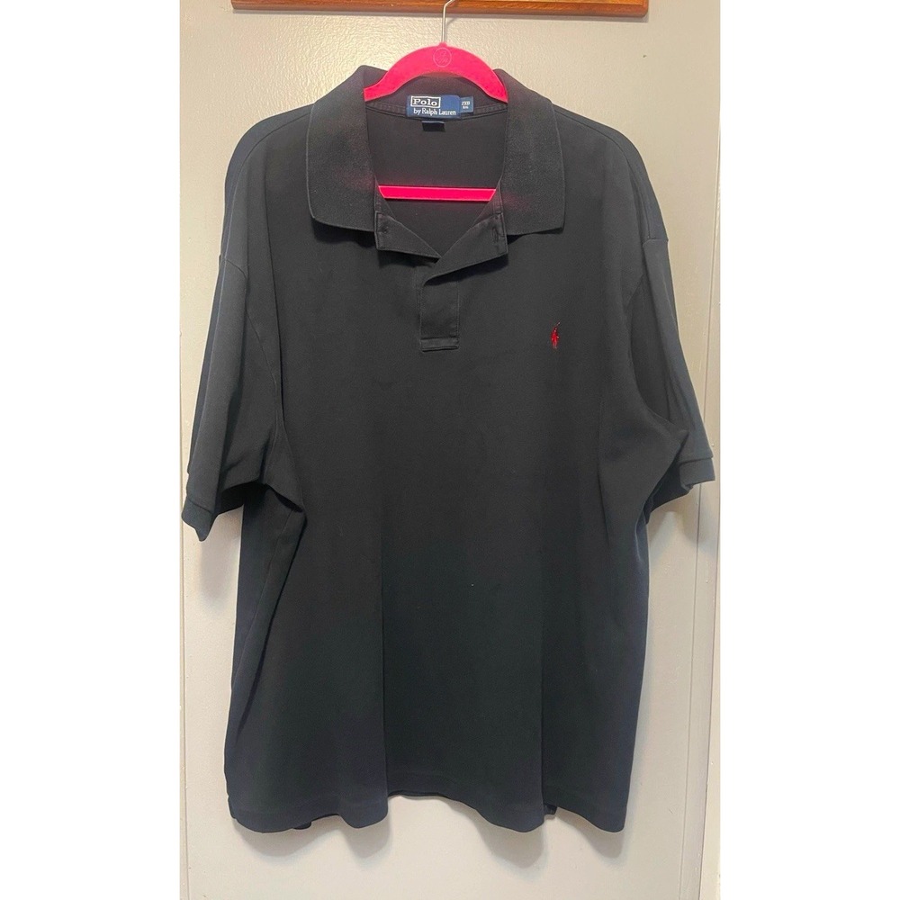Polo by Ralph Lauren Mens Black Short Sleeve Polo Embroidered Logo 2XB B&T